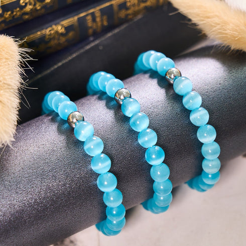 Aigue-marine | Argent sterling .925 | Bracelet en verre du Cheshire